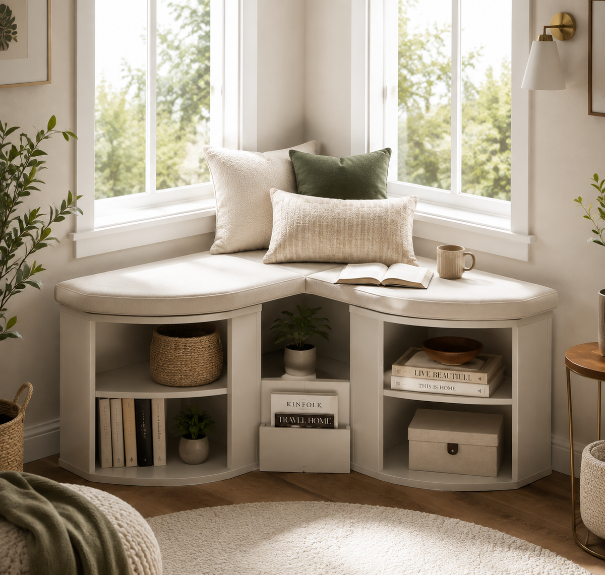 Calvioner™ Elara Corner Reading Nook Bench